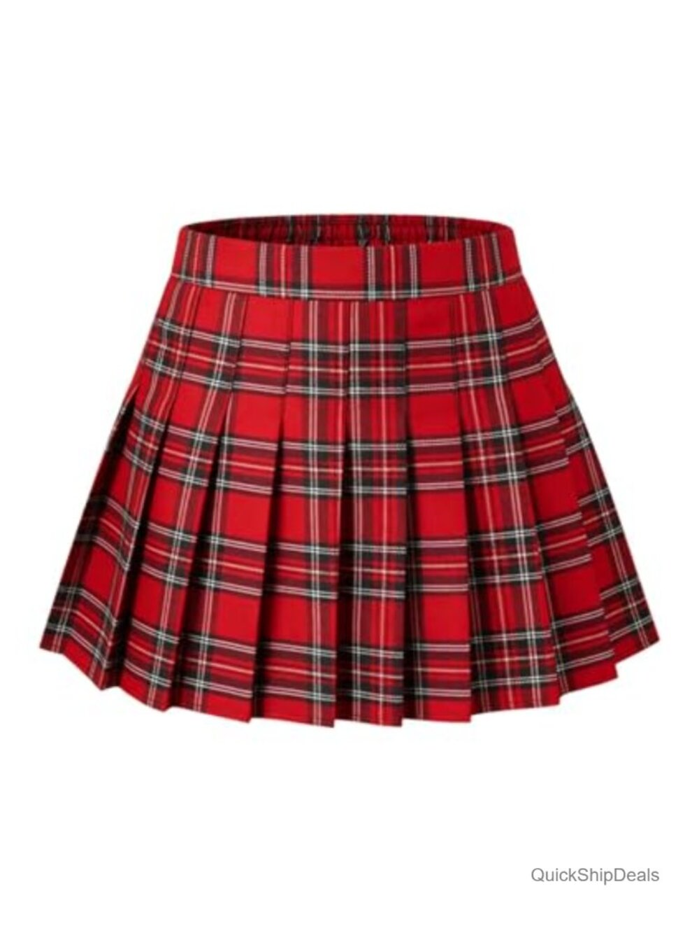 Pleated Skort with Built-in Shorts High Waisted A-Line Above Knee Active
